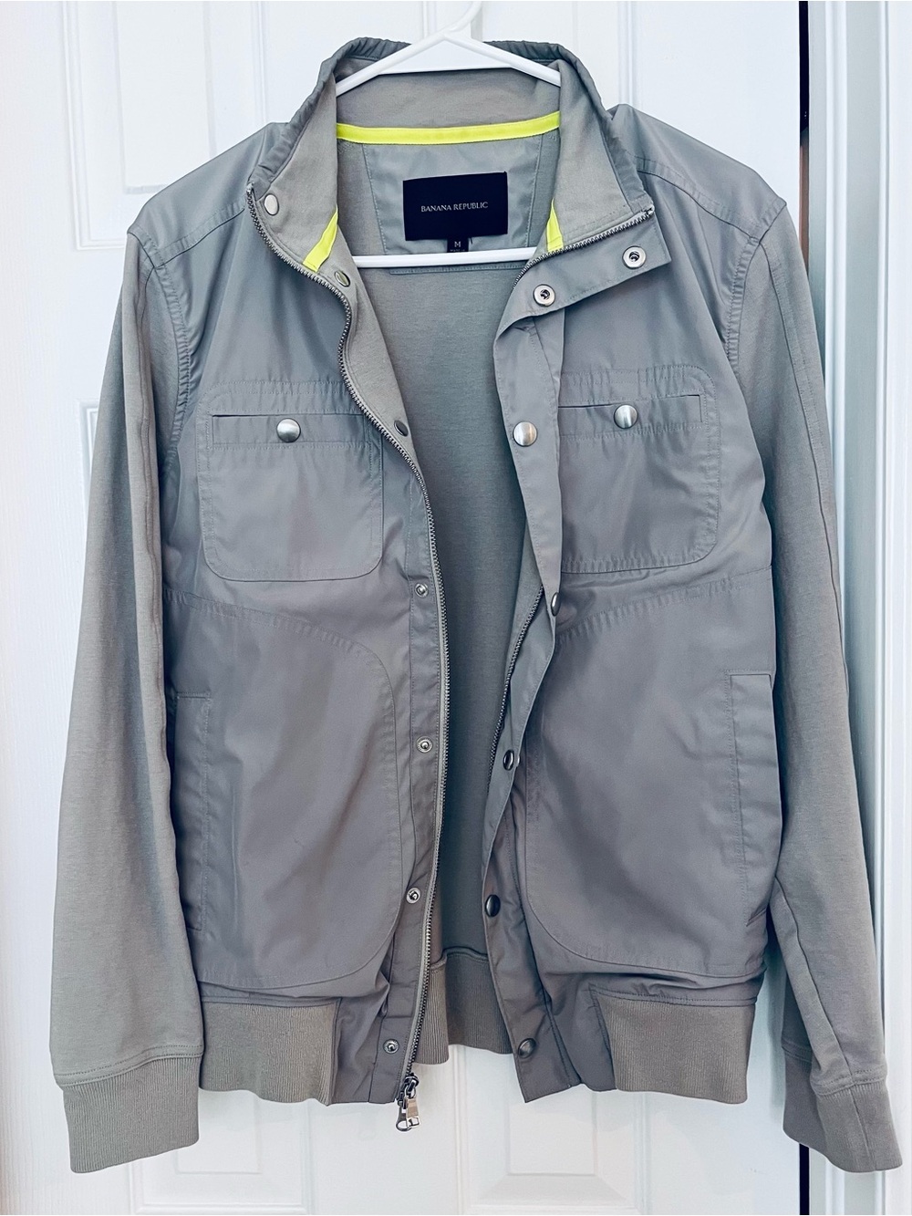 Banana Republic Mixed Media Mock Neck Jacket M